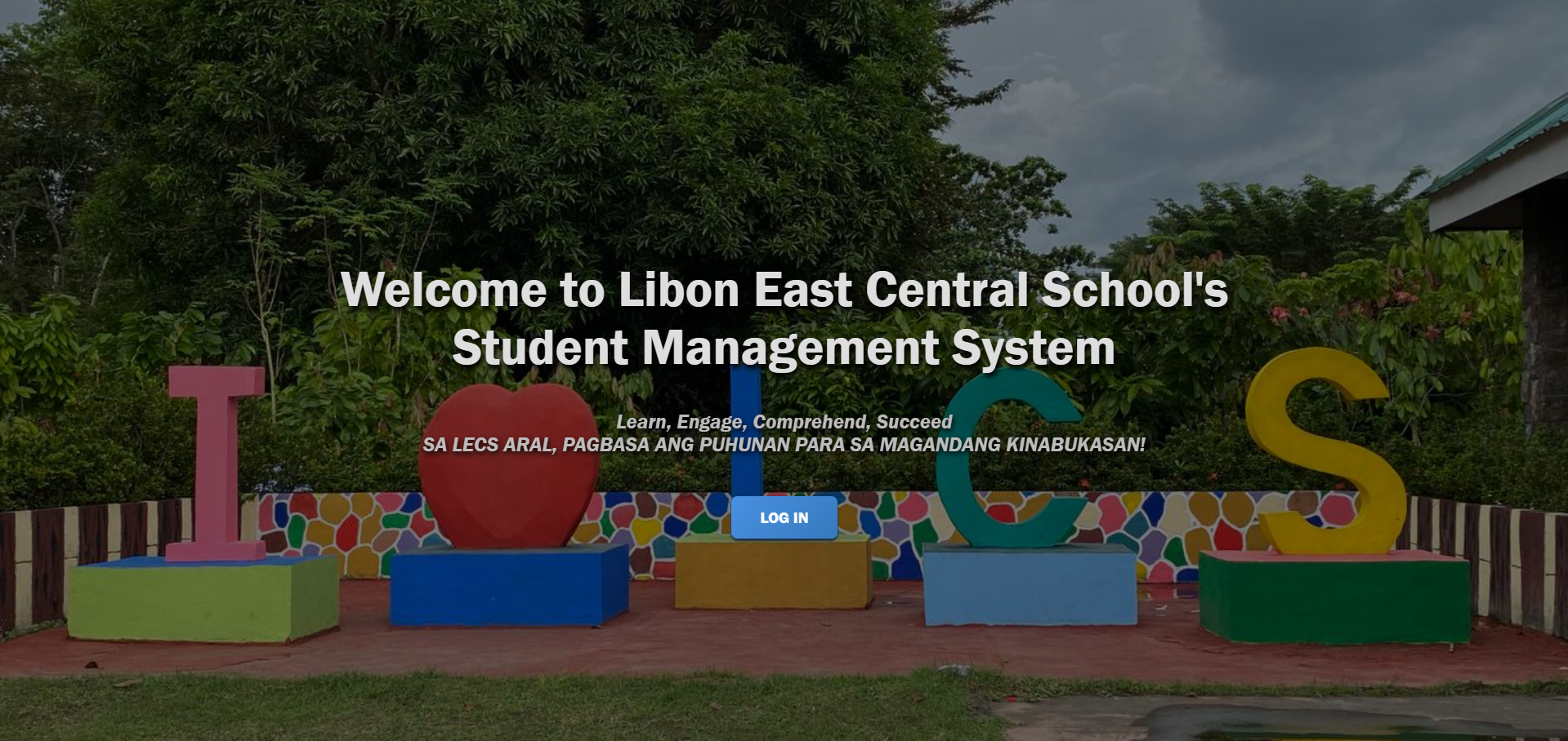 Student Management System landing page